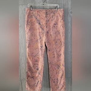 NWOT "The wander" pants by Anthropologie, coral colored with a paisley design.
